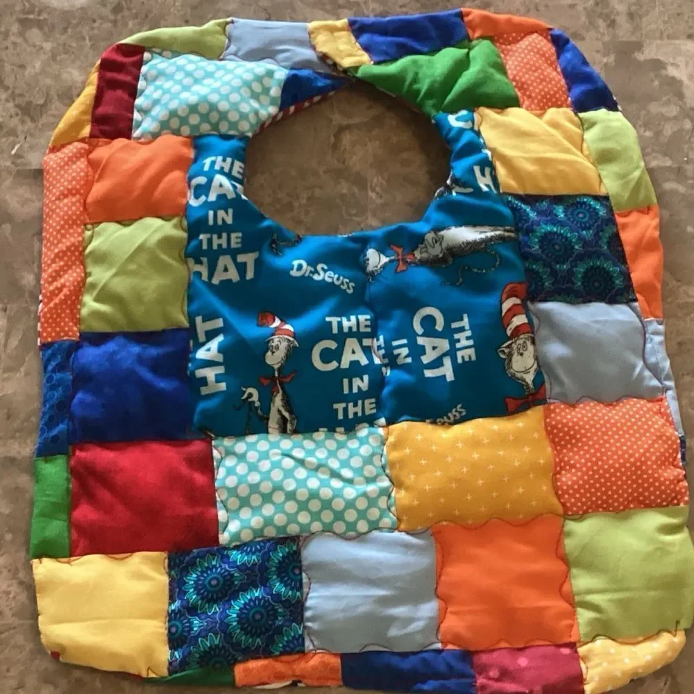 NWT. Hand Crafted Reversible Quilted Baby Bib